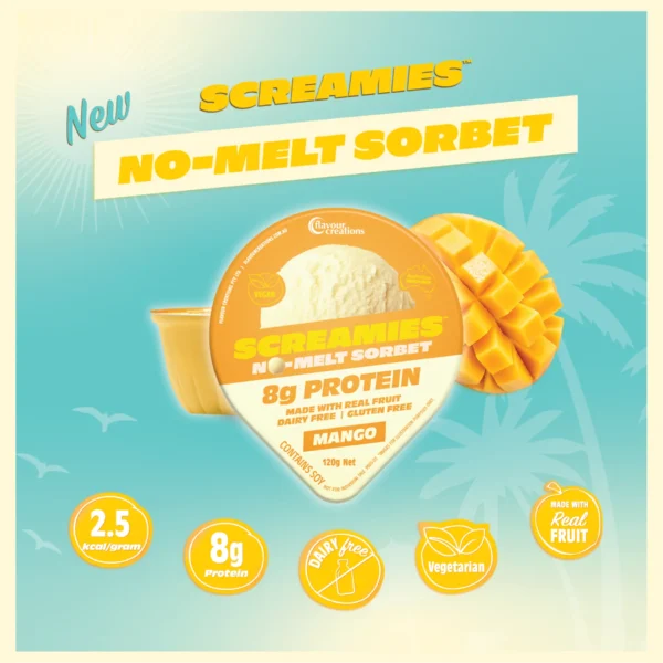 SCREAMIES 8g Protein Mango No-Melt Sorbet - Image 4
