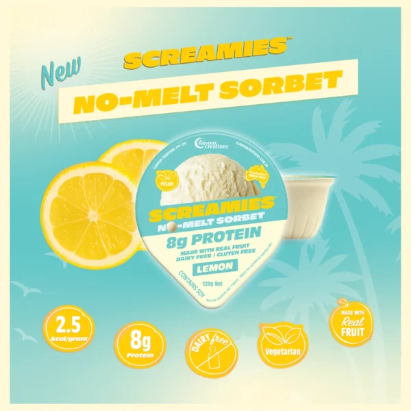 SCREAMIES 8g Protein Lemon No-Melt Sorbet - Image 4